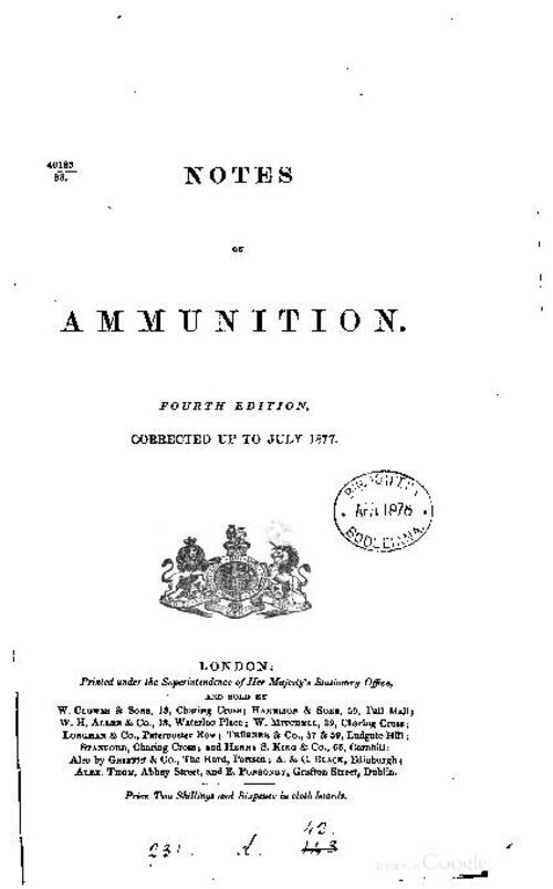 Notes on Ammunition (1877)